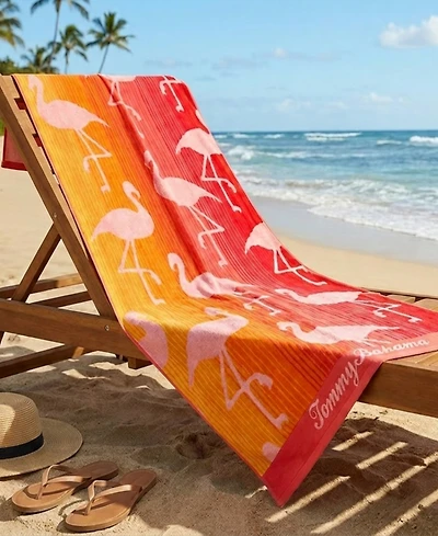 Tommy Bahama Flamingo Sunrise Yarn Dyed Beach Towel, 36" x 68"