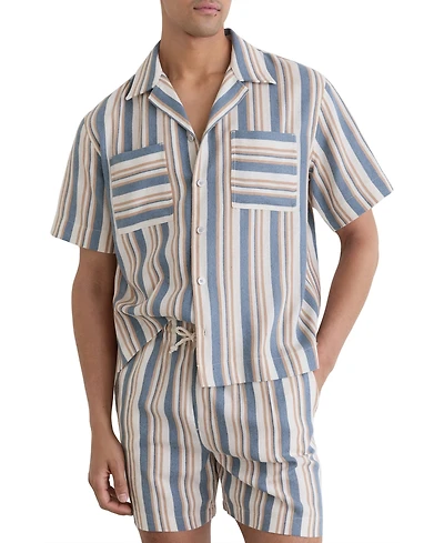 Reiss Men's Celeste Stripe Twin Pocket Cuban Shirt