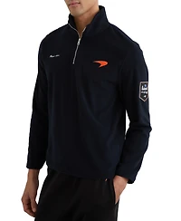 Reiss Men's Meros Half Zip Mclaren Embroidered Fleece Polo Shirt