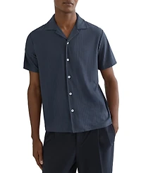Reiss Men's Frederick Jacquard Cuban Shirt