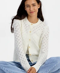 On 34th Women's Pointelle Crewneck Cardigan, Macy's Exclusive