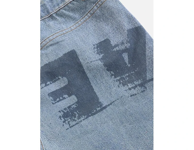 Aelfric Eden Men's Inverted Graphic Baggy Barrel Jeans
