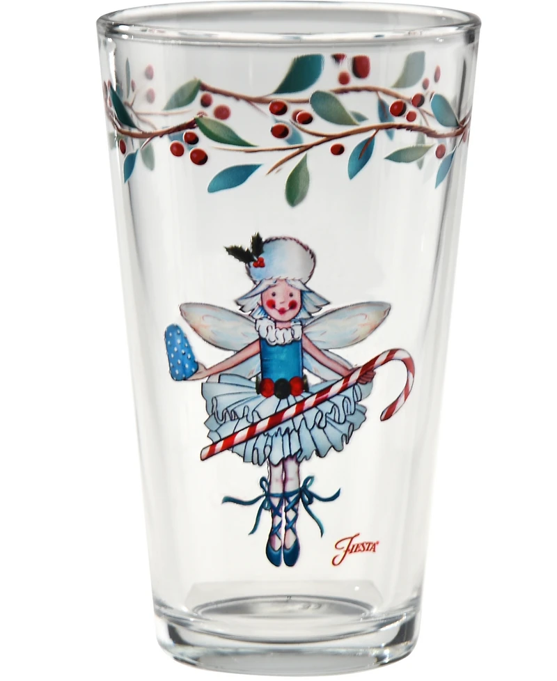 Fiesta Holly Berry Sugar Plum Fairy Tapered Cooler Glasses, Set of 4