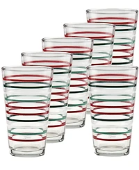 Fiesta Holly Berry Christmas Tapered Cooler Glasses, Set of 6