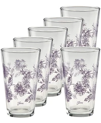Fiesta Botanical Floral Lavender Tapered Cooler Glasses, Set of 6