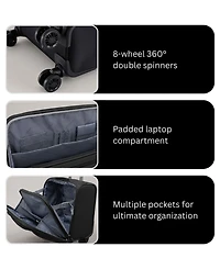 Madison 17" Carry-On Spinner Laptop Briefcase