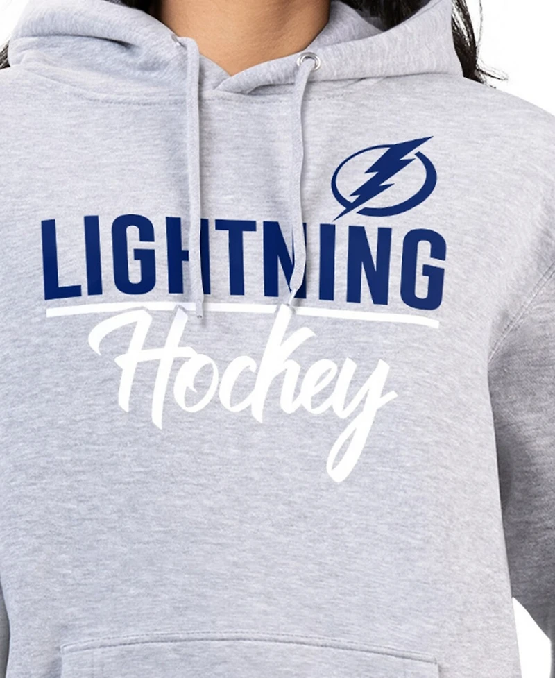 G-iii 4Her by Carl Banks Women's Heather Gray Tampa Bay Lightning Team Sport Tri-Blend Fleece Hoodie