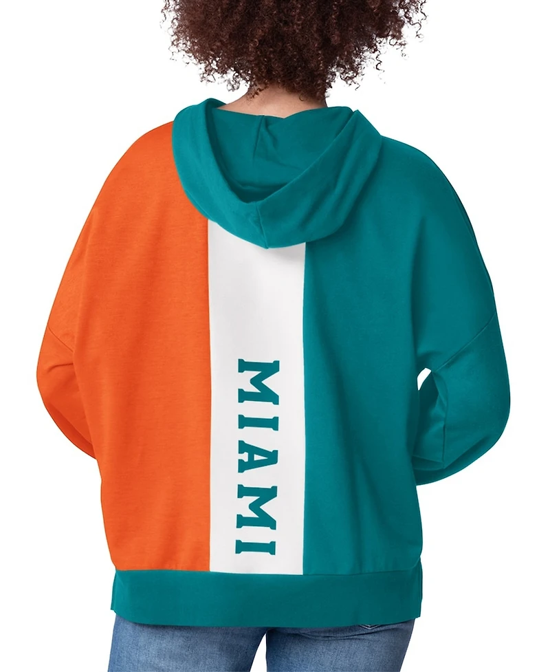 Starter Women's Aqua Miami Dolphins Power Move Long Sleeve Pullover Hoodie