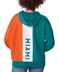 Starter Women's Aqua Miami Dolphins Power Move Long Sleeve Pullover Hoodie