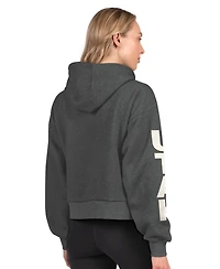 Starter Women's Heather Charcoal Utah Mammoth Star Player Cropped Fleece Hoodie