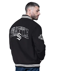 Starter Men's Black Seattle Kraken Blackout Varsity Jacket