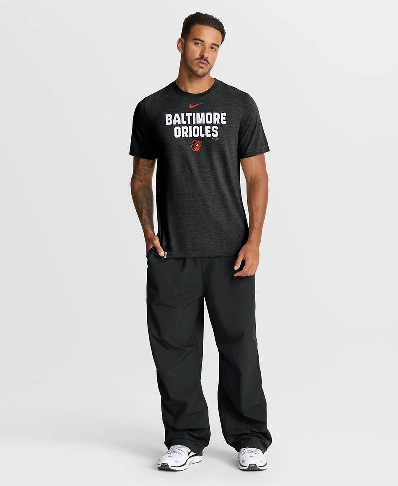 Nike Men's Heather Black Baltimore Orioles Stacked Tri-Blend T-Shirt