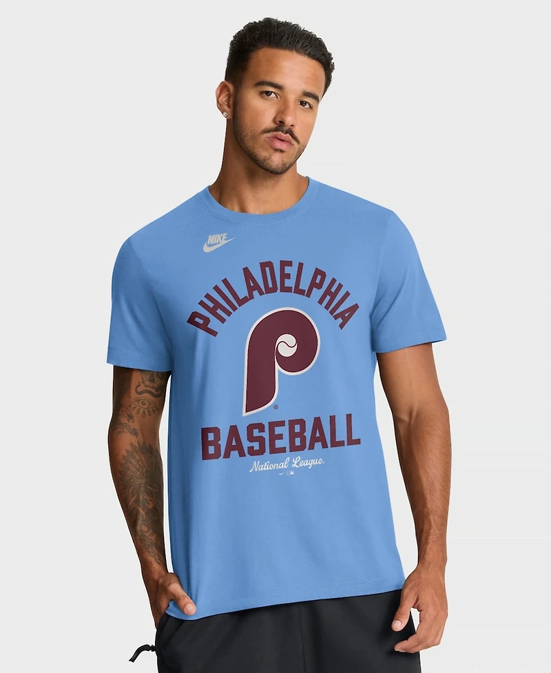 Nike Men's Light Blue Philadelphia Phillies Cooperstown Collection T-Shirt