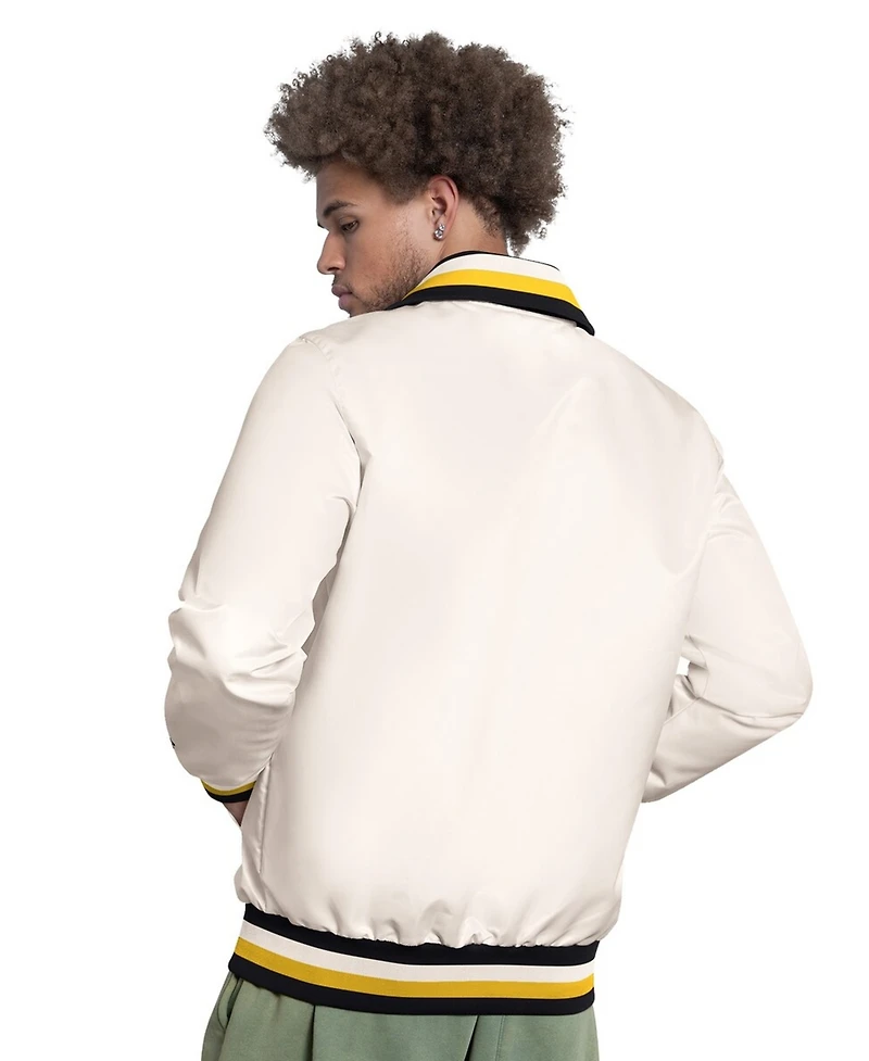 Starter Men's White Pittsburgh Pirates The Captain Cooperstown Logo Full-Zip Varsity Jacket