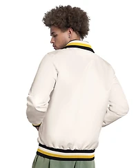 Starter Men's White Pittsburgh Pirates The Captain Cooperstown Logo Full-Zip Varsity Jacket
