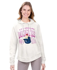 G-iii 4Her by Carl Banks Women's Cream Los Angeles Dodgers Ice Angel Raglan Fleece Hoodie