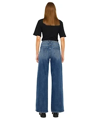 KanCan Women's Leah Ultra High Rise Wide Leg Jeans