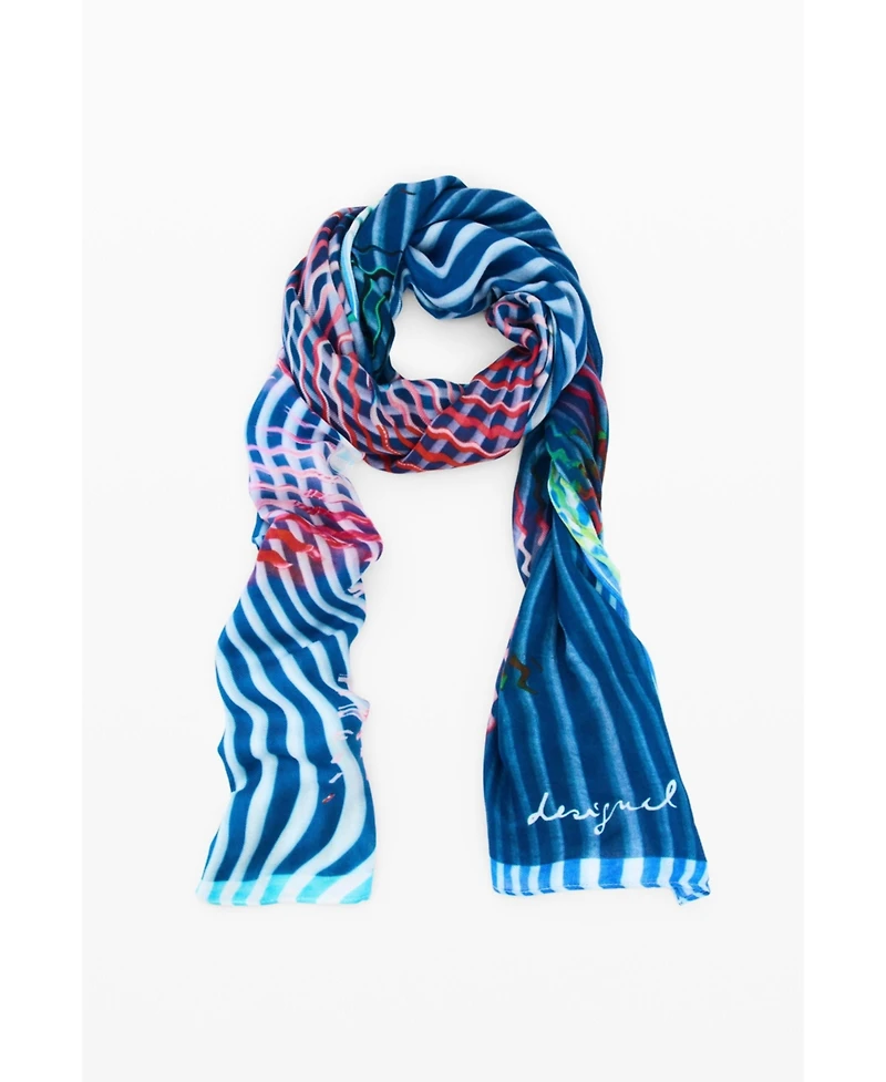 Desigual Women's Rectangular floral foulard