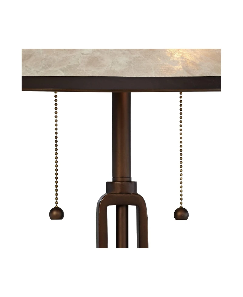 Franklin Iron Works Samuel 20" Tall Mission Desk Table Lamps with Usb Charging Port, Set of 2