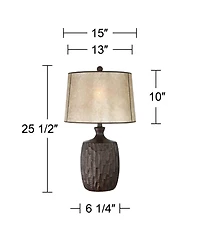 Franklin Iron Works Kelly 25 1/2" High Farmhouse Rustic Table Lamp Usb Cord Dimmer