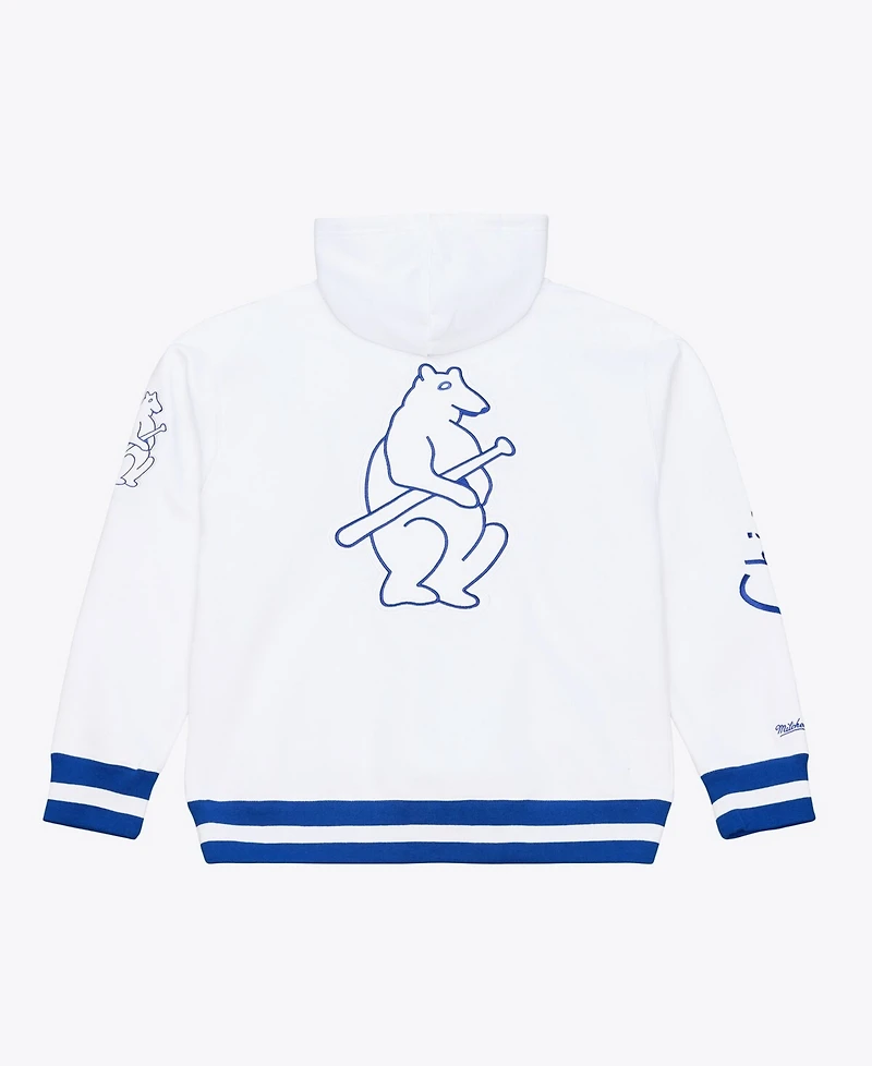 Mitchell & Ness Men's White Chicago Cubs Cooperstown Collection Fleece Hoodie