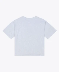 Mitchell & Ness Women's Heather Gray Chicago Cubs Script Cropped Boxy T-Shirt