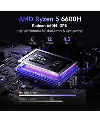 Nimo 17.3" Ips Fhd-Gaming-Laptop, Amd Ryzen 5 6600H 16GB DDR5 Ram 1TB Ssd (Beat i7-1165G7 Up to 4.5GHz) Radeon 660M
