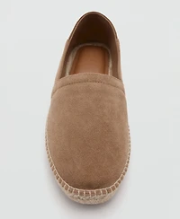 Mango Men's Solid Leather Espadrilles Loafers