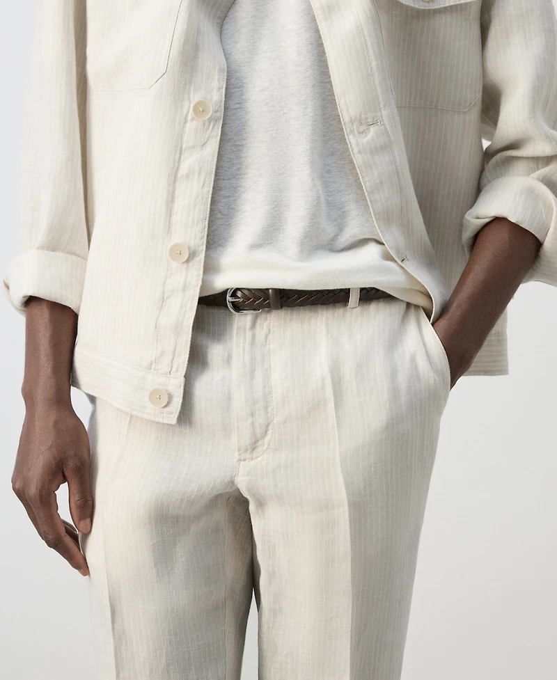 Mango Men's Linen Striped Pants