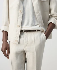 Mango Men's Linen Striped Pants