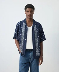 Mango Men's Printed Fluid Regular-Fit Shirt