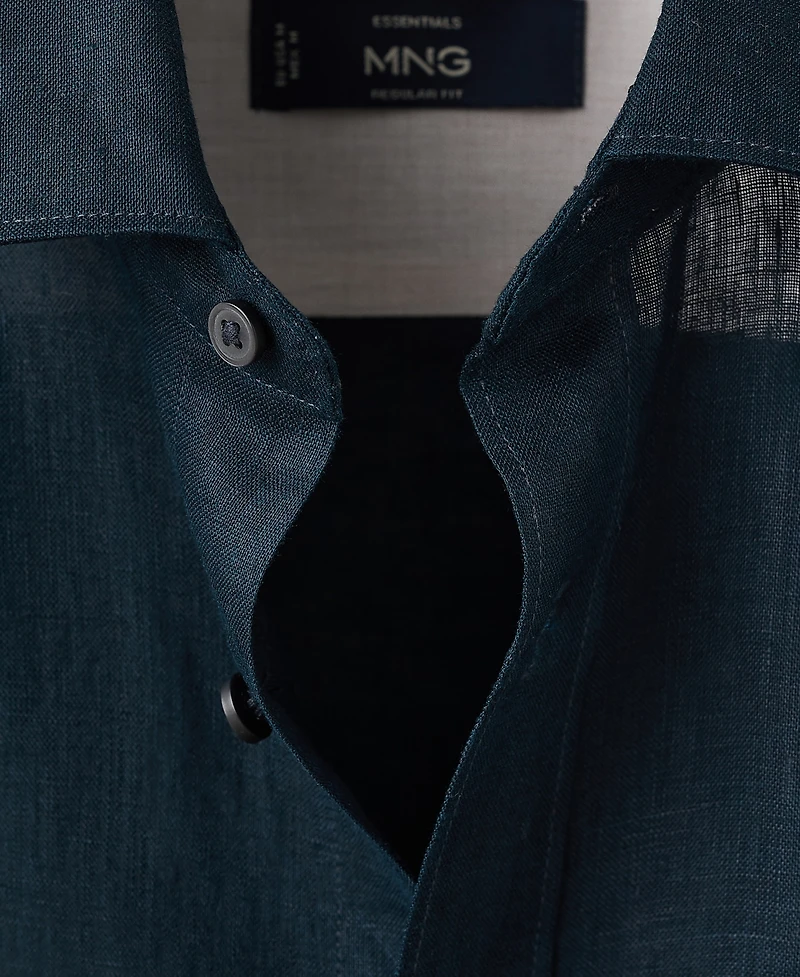 Mango Men's Linen Regular-Fit Shirt