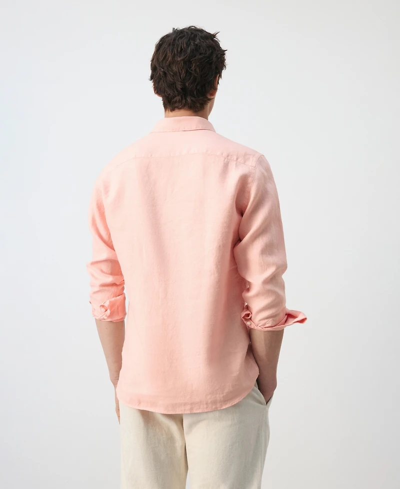 Mango Men's Linen Relaxed Fit Shirt
