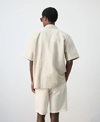 Mango Men's Embroidered Details Linen-Cotton Overshirt