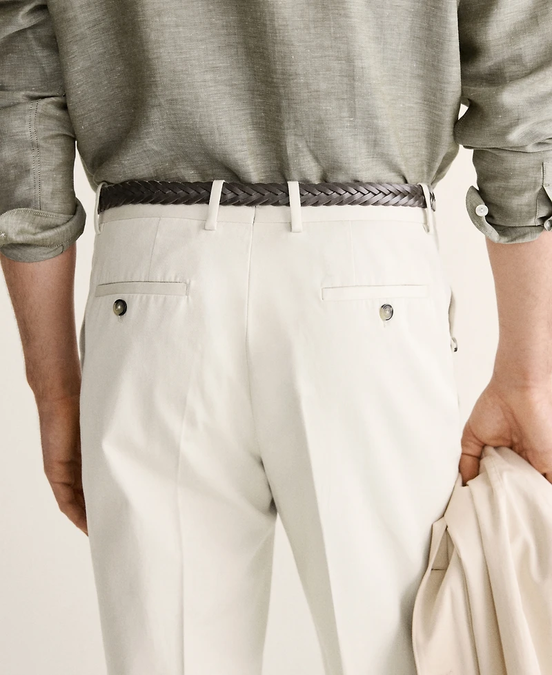 Mango Men's Cotton Regular-Fit Pants