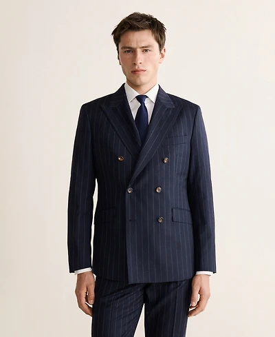 Mango Men's Wool Venice Striped Suit Jacket