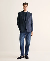 Mango Men's Slim Fit Double-Breasted Suit Blazer
