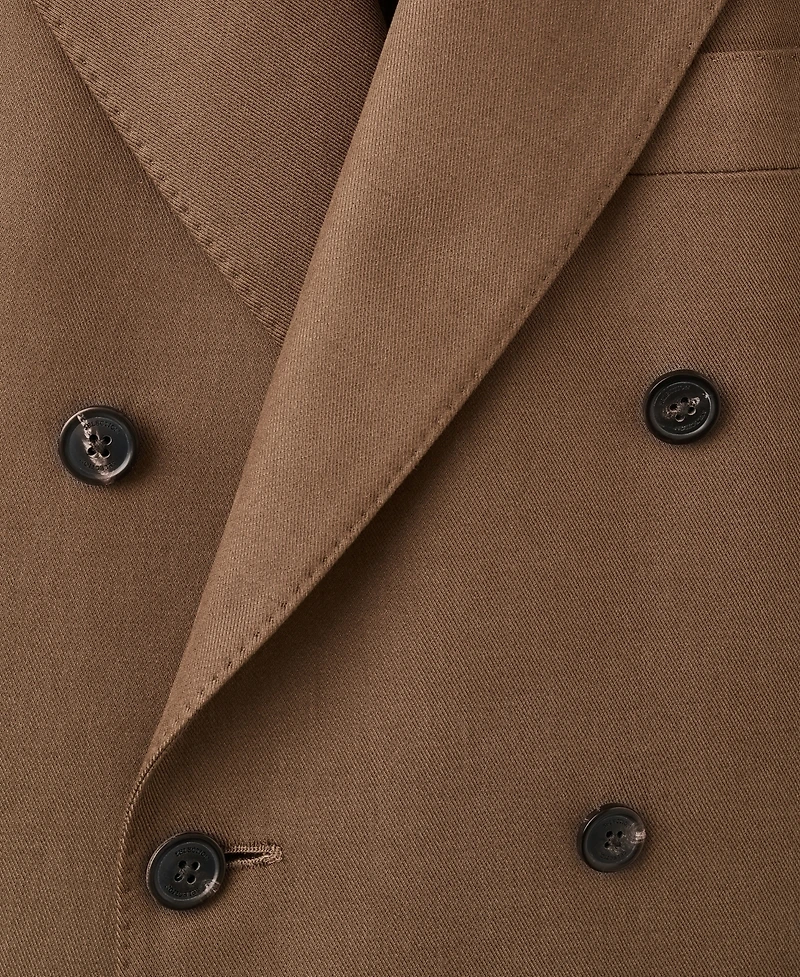 Mango Men's Double-Breasted Lyocell and Cotton Suit Jacket