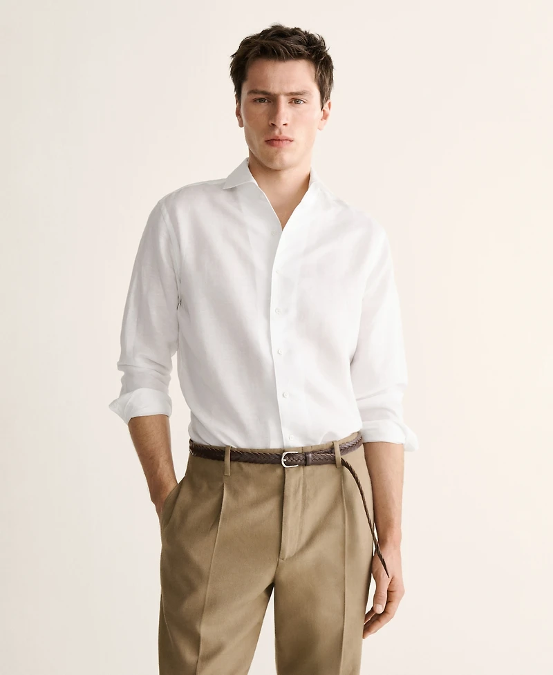 Mango Men's Regular-Fit Linen Shirt