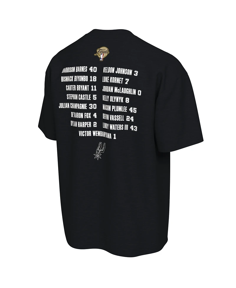 Nike Men's Black San Antonio Spurs 2026 Nba Champions Roster Club T-Shirt