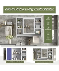 Phying 3-in-1 Bathroom Cabinet 36 Inch Wall Mounted Vanity Mirror Cabinet High Clear Mirror Surface