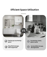 Midola Bathroom Wall Storage Cabinet, Multi -functional Wall Mounted Cabinet with Adjustable Shelves for Laundry Room and Kitchen and Living Room