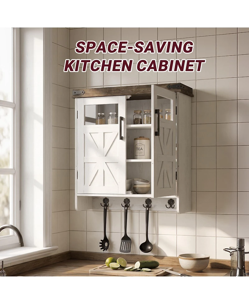 Midola Bathroom Wall Cabinet Over Toilet with Adjustable Shelves, Medicine Cabinet Storage Organizer for Bathroom Kitchen Garage, Hanging Towel Hook