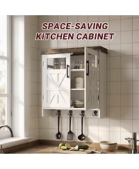 Midola Bathroom Wall Cabinet Over Toilet with Adjustable Shelves, Medicine Cabinet Storage Organizer for Bathroom Kitchen Garage, Hanging Towel Hook