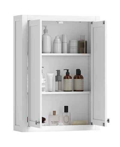 Busdays Wall Mounted Modern Bathroom Cabinet with 2 Doors and 2 Adjustable Shelves