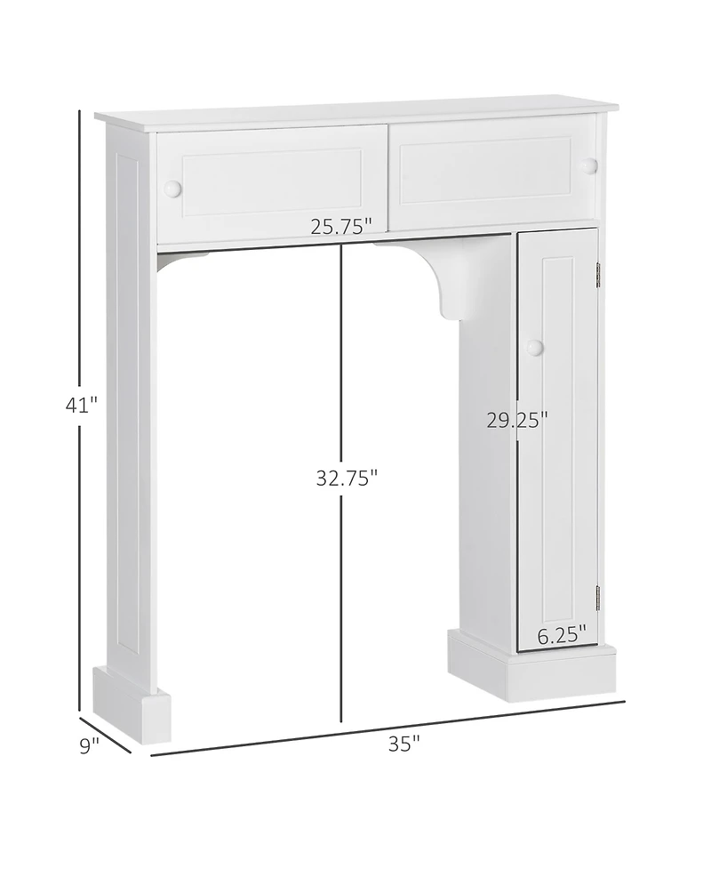 Busdays Freestanding Over The Toilet Bathroom Cabinet Storage Organizer with Adjustable Shelves and Toilet Rack