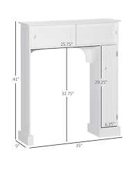 Busdays Freestanding Over The Toilet Bathroom Cabinet Storage Organizer with Adjustable Shelves and Toilet Rack