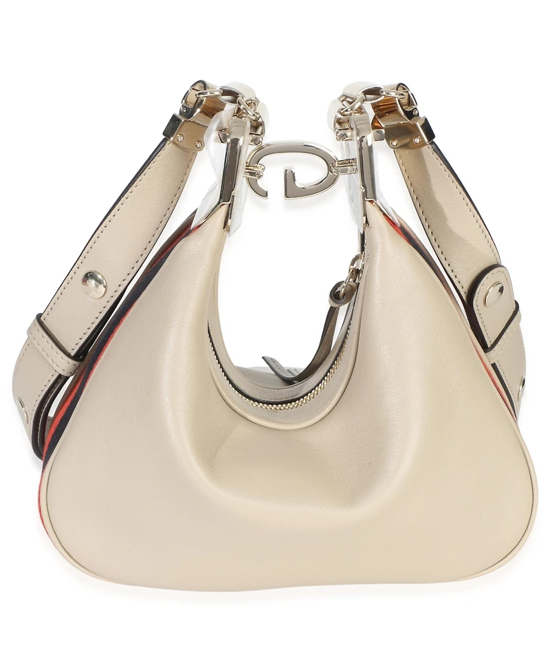 Pre-Owned Gucci Beige Smooth Calfskin Web Small Attache Shoulder Bag