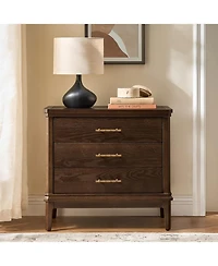 Hulala Home Rosalie Transitional 26"Tall 3-Drawer End Table with Built-in Charging Station