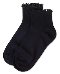 MeMoi Baby Girls Ruffled Top Thin Ribbed Anklet Socks